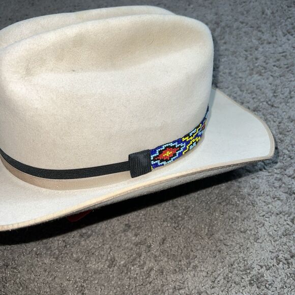 Cream Cowboy Hat with Beaded Band - Picture 5 of 9